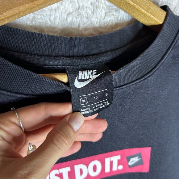 Nike Just Do It Sweatshirt Pullover Crew Neck Graphic Logo XL - Picture 3 of 6